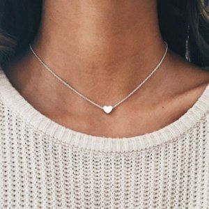 SILVER SINGLE HEARTH NECKLACE
